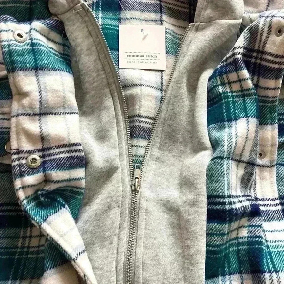 NWT Common Stitch Long Sleeve Hooded Plaid Flannel Soft jacket  Size 1X - Picture 8 of 9